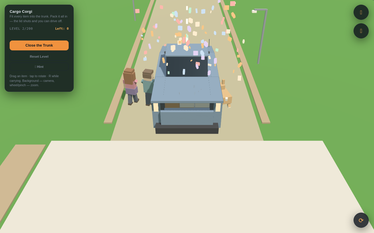 Trunk closed, confetti, off we go!